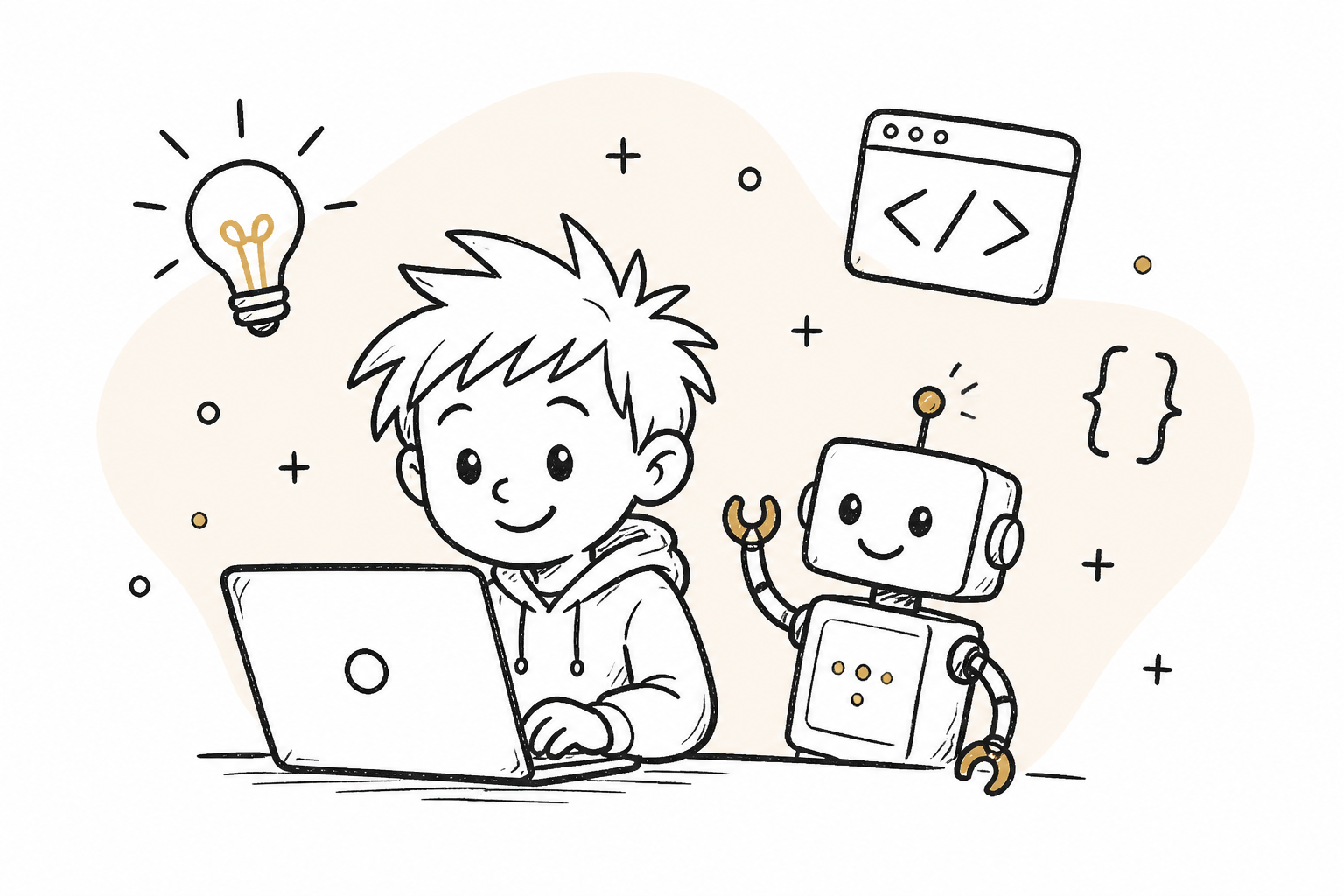 Dijete programira na laptopu uz robota